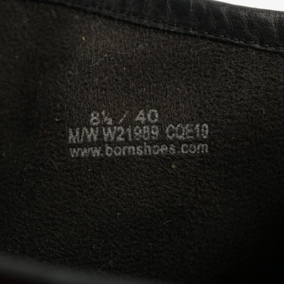 Born Womens Riding Boots Size 8.5 Tall Brown Leather Block Heel Harness Lug Sole - Picture 11 of 15